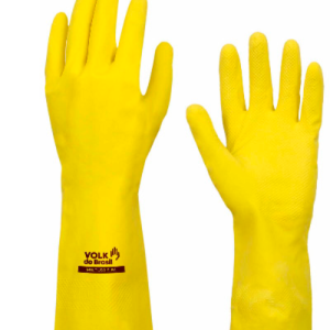LUVA LATEX AMARELA FLOCADA MULTIUSO SLIM 30CM VOLK TAM 9(G) CA38310