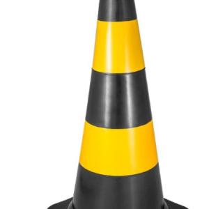 CONE PS 70CM PRETO/AMARELO DELTA PLUS WPS1917