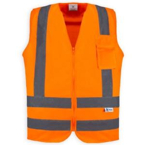 COLETE REFLETIVO KALIPSO C/ZIPER 1 BOLSO LARANJA TAM XG