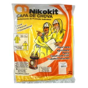CAPA DE CHUVA C/ CAPUZ PVC FORR. AMAR. NIKOKIKT CA46647
