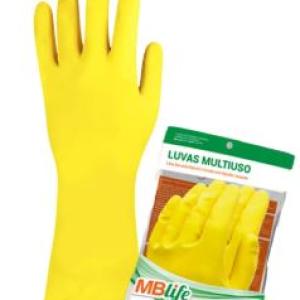 LUVA LATEX AMARELA COM FORRO MBLIFE CA44541